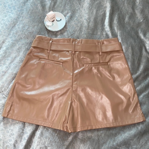 NWT Belted Pleather Shorts - Picture 4 of 8